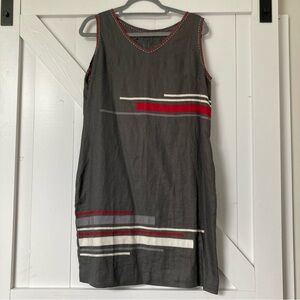 Biasa 100% linen artsy Lagenlook Lagom dress with pockets size L